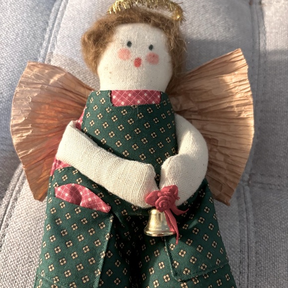 Rustic Handmade Christmas Angels Ornaments Decor Fabric Country Farmhouse - Picture 3 of 10